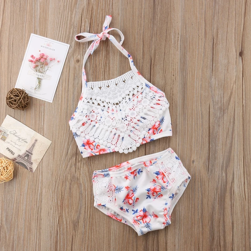 New Infant Baby Girls Lace Floral Bikini Set Swimwear Bathing Suit Swimsuit Beachwear Clothes Casual | Спорт и развлечения