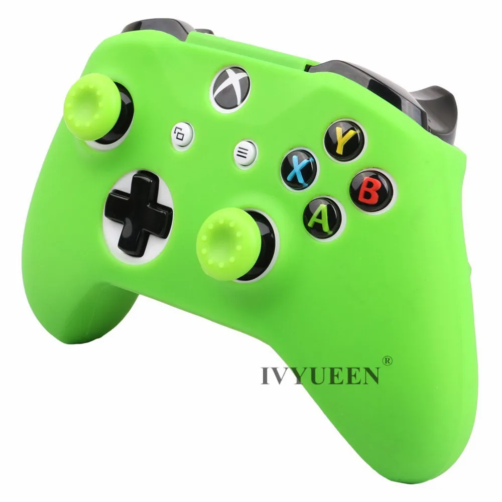 Зеленый Силиконовый чехол для контроллера XBox One X S+ аналоговый джойстик для джойстика X Box One 1 X S Slim - Цвет: Зеленый
