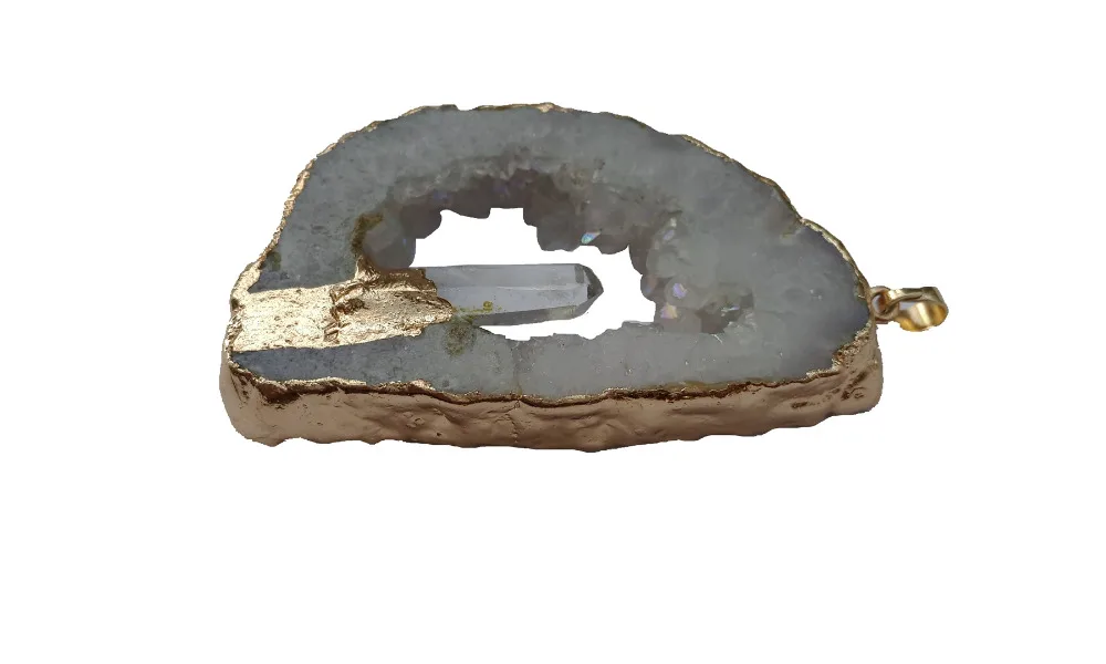 Подвеска из натурального кварца Geode черный турмалин e 5 шт./лот|drusy pendant|natural geodeblack