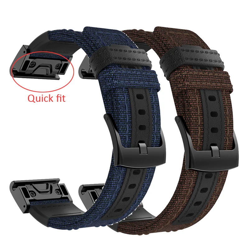 Ремешок плетеный нейлоновый для наручных часов 26 мм с защитой от пота Garmin Fenix 5X /5X