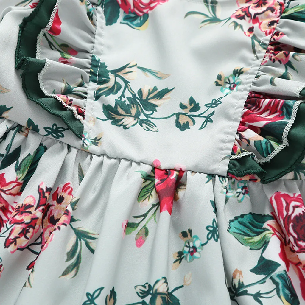 2019 летняя одежда для новорожденных девочек с цветочным рисунком ободок наряды