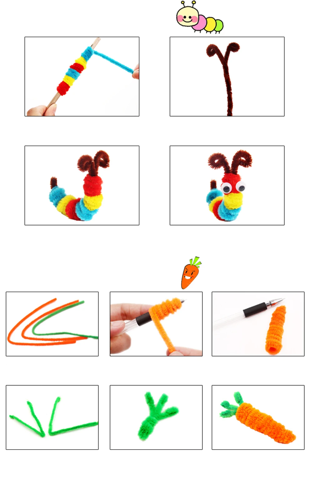 100 шт. материалы montessori синель детские развивающие игрушки ремесла для детей красочные трубы очиститель игрушечные лошадки Craft