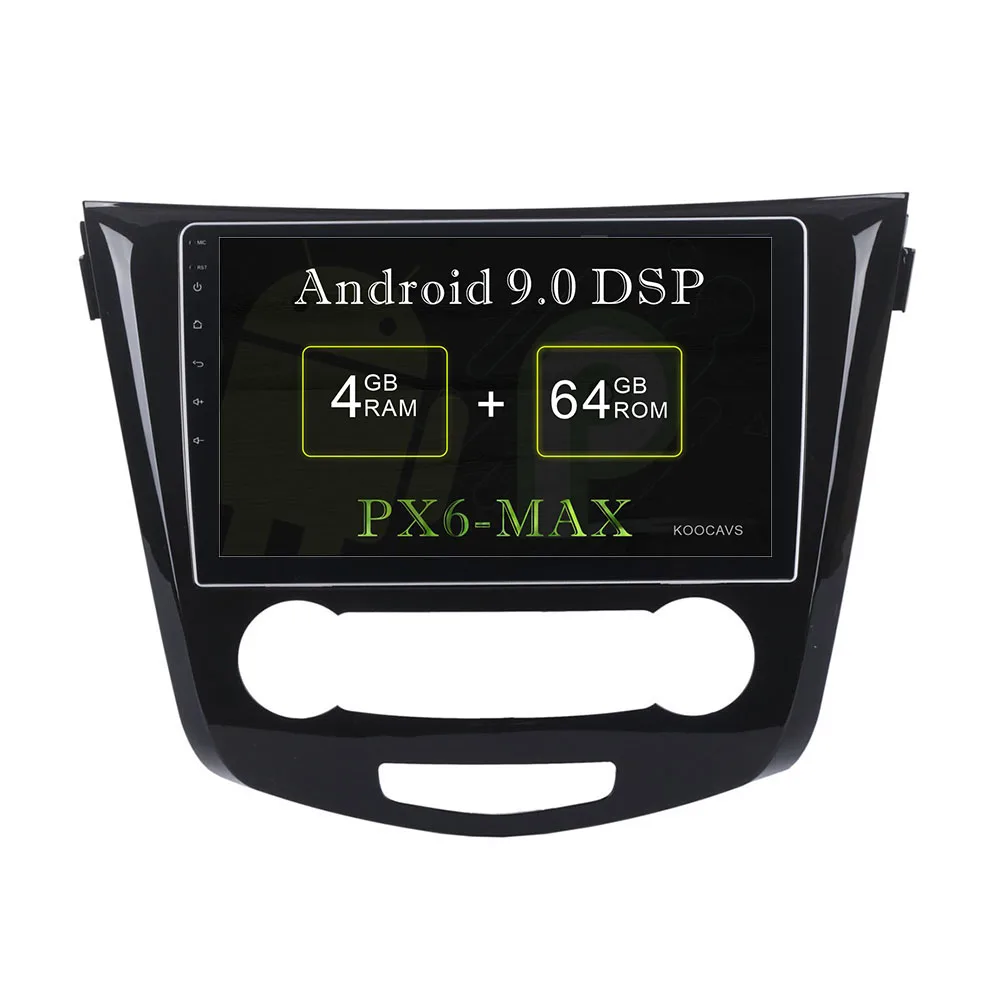 Автомагнитола KOOCAVS 10 2 дюйма IPS Android 9 0 GPS для Nissan Qashqai 2014 2015 4 + 64 ГБ навигация