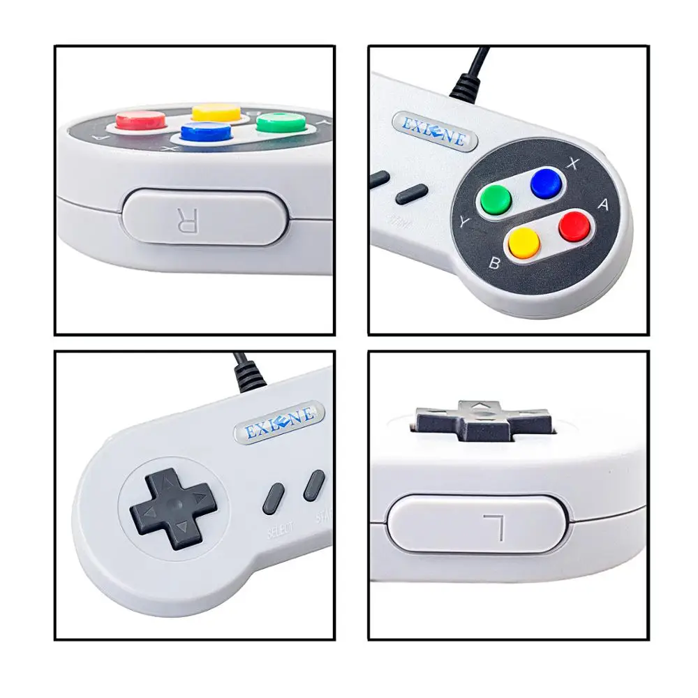 Exlene 2 Упаковка 3 м супер классический USB контроллер SNES геймпад джойстик для PC /Pi