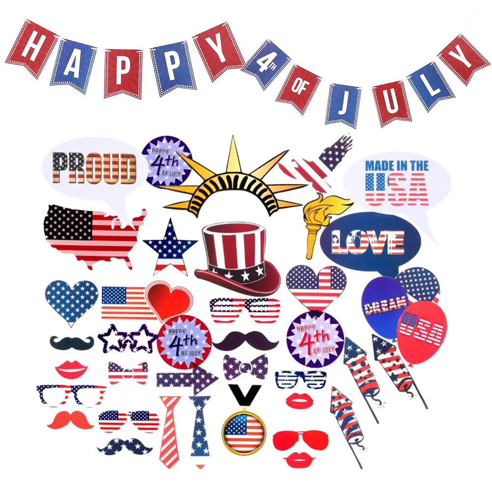 41 шт фото стенд баннер из реквизитов участников Набор американский День