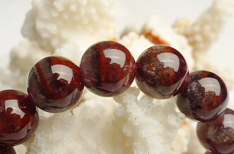 Топ Натурал Канада Ауралайт 23 Красно-фиолетовый 11мм Круглые Бусины Браслет Кристалл Женщины Мужчины Модные Камни Ювелирные Изделия АААААА на.