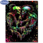 Алмазная живопись, Череп, пара, алмазная вышивка, полноразмерные картины стразы, Алмазная мозаика, полноразмерная вышивка крестиком 3d