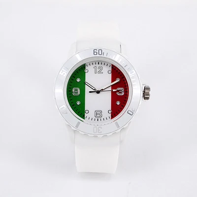A22 Outdoor Portable Watch Flag Pattern Soccer Watch Football Sports Wristwatches Soft Fans Gift For Kids Military Student Men Women - Color: A22