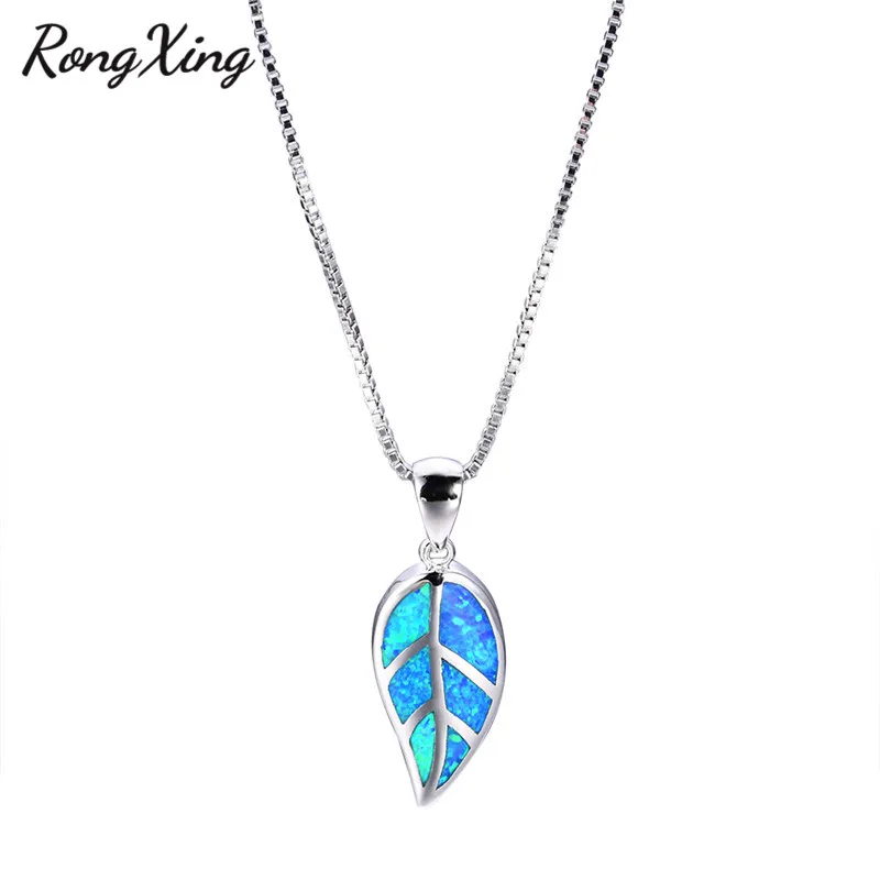 Подвеска с голубым огненным опалом RongXing дизайнерские ожерелья для женщин