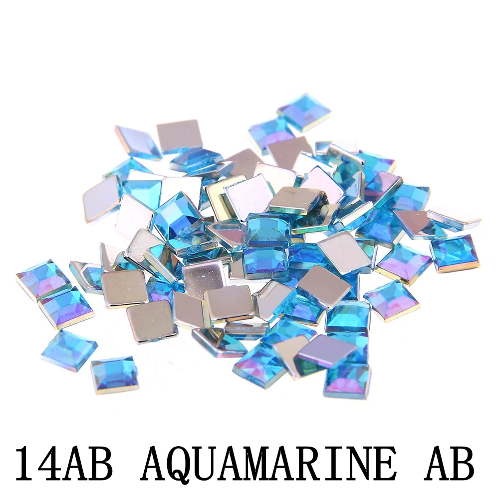 14ab aquamarine ab Стразы для ногтей с плоской задней стороной 2 мм 4 мм 6 мм смешанные размеры 4 г около 180 шт для рукоделия Скрапбукинг Сделай Сам одежда для украшения ногтей - Цвет: 14ab aquamarine ab