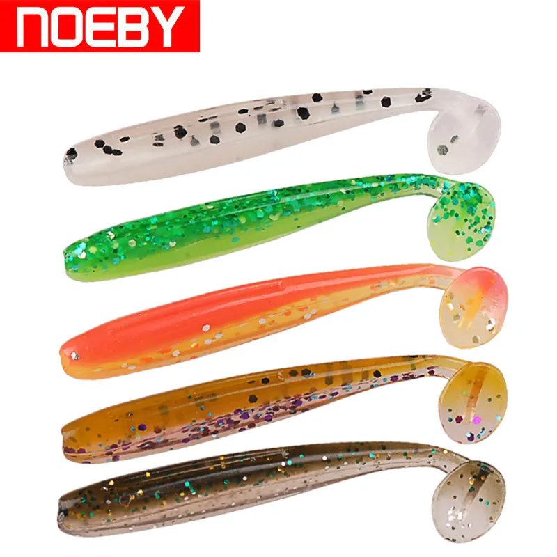 6 шт NOEBY мягкие приманки 9 см 4 5 г T Tail Isca искусственные цельные пластиковые