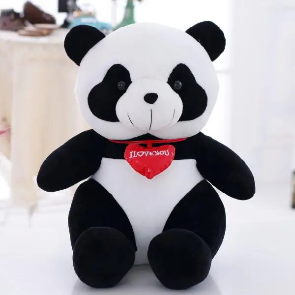 Милая плюшевая игрушка панда с красным сердцем я люблю тебя мягкая декоративная