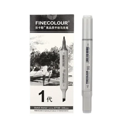 EF100 OF 1BOX Finecolour, c чернилами на спиртовой основе пустая ручка EF100/EF101/EF102 8 шт./кор. маркер для белой доски замена двойной головкой для чертежные принадлежности - Цвет: EF100 OF 1BOX