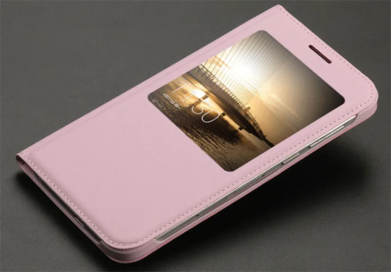 Роскошный кожаный чехол-книжка с окошком для huawei Ascend G7 L01