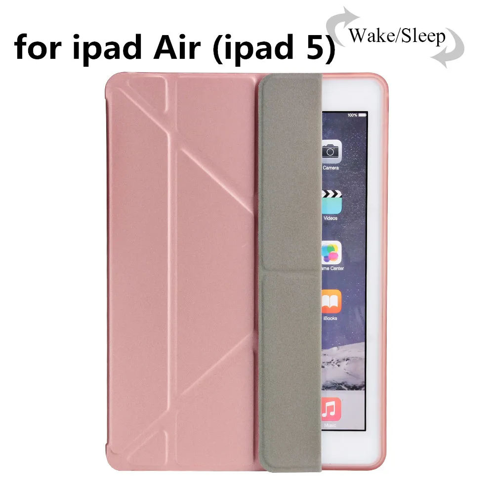 Rose gold BX TPU YH5 Чехол для ipad Air 1 2013 Release Cover A1474 A1475 A1476, ZAIWJ Smart Sleep Wake Up из искусственной кожи TPU мягкая задняя крышка - Цвет: Rose gold BX TPU YH5