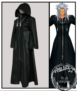 Костюм для косплея Kingdom Hearts Roxas искусственный кожаный плащ с цепочкой|leather cloak|roxas