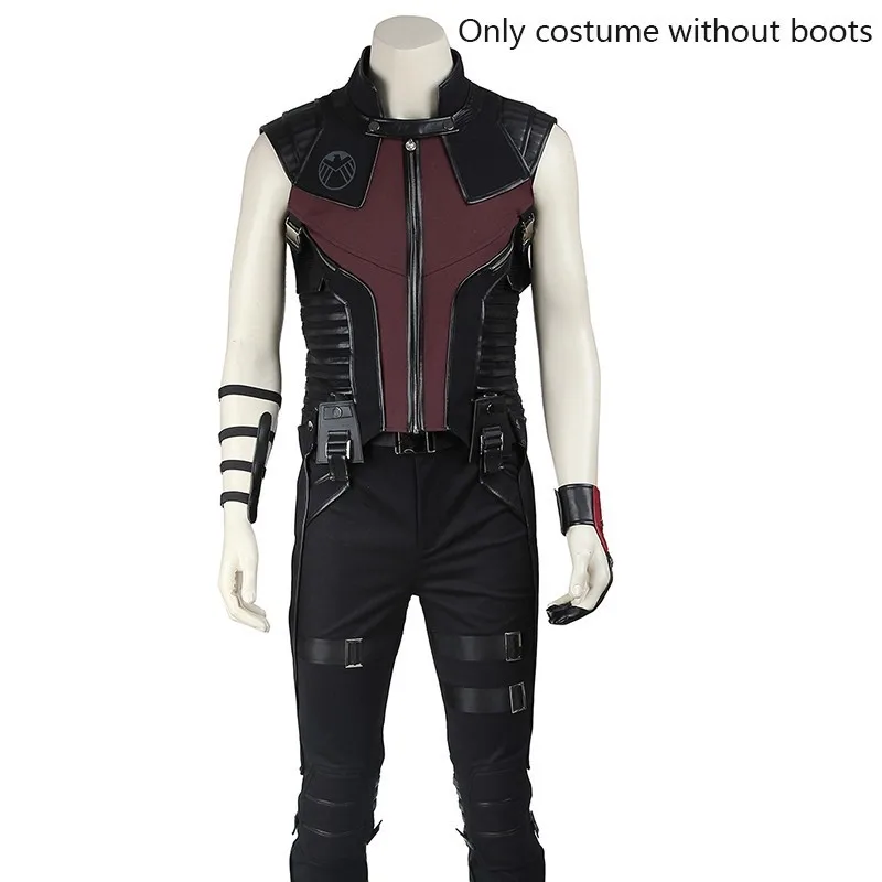 Marvel's Мстители Hawkeye; маскарадный костюм с ботинками; Клинтон Бартон; костюм на хеллоуин для взрослых и мужчин; супергерой и научно-Фантастические Костюмы - Цвет: without boots