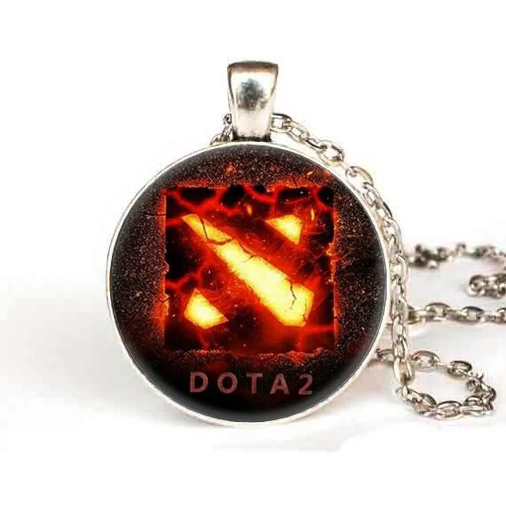 2017 New Chain Dota 2 Glass Necklace Collares game necklaces Statement Pendant For Men Women Gift Steampunk | Украшения и