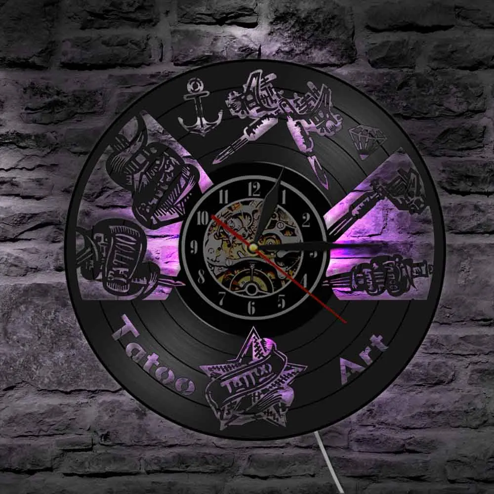 Тату Наклейка на стену Мужская виниловая пластина тату машинка для салона