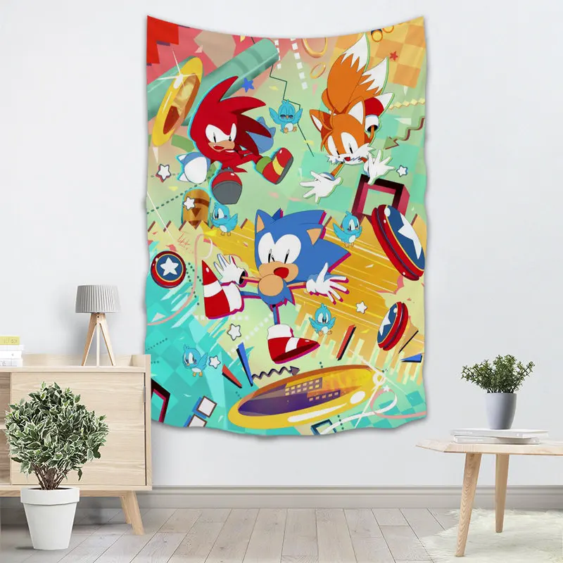 Sonic The Hedgehog гобелен настенный Декор для домашней вечеринки на день рождения украшения тканевые гобелены палатка туристический спальный коврик - Цвет: 3