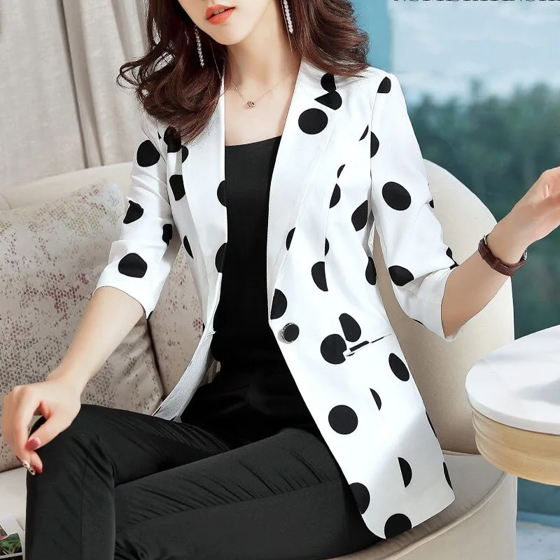

office Ladies Plaid Blazer Long Sleeve Loose Houndstooth Suit Coat Jacket Women Blazers Female 2019 Office Ladies Plaid Blazer