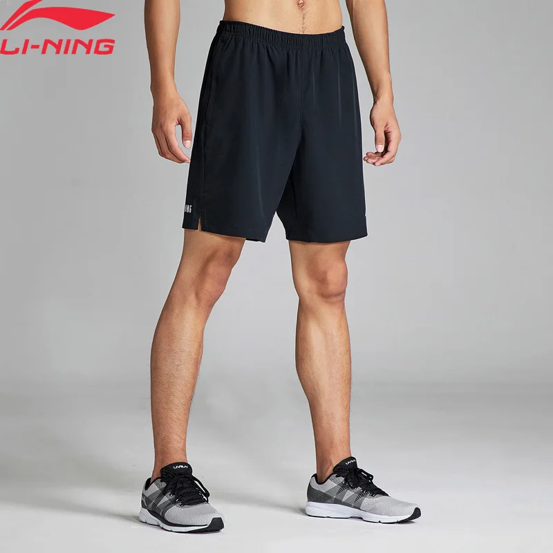 Li Ning мужские шорты для бега 88% полиэфир 12% спандекс Стандартная посадка