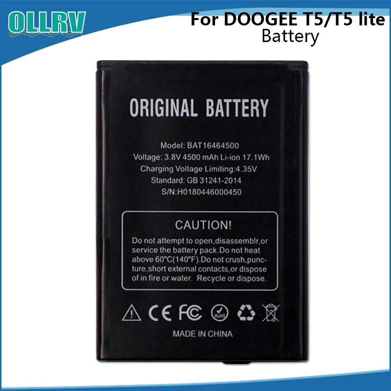 Аккумулятор высокого качества Для DOOGEE T5 lite Bateria Batterij аккумулятор BAT16464500 4500