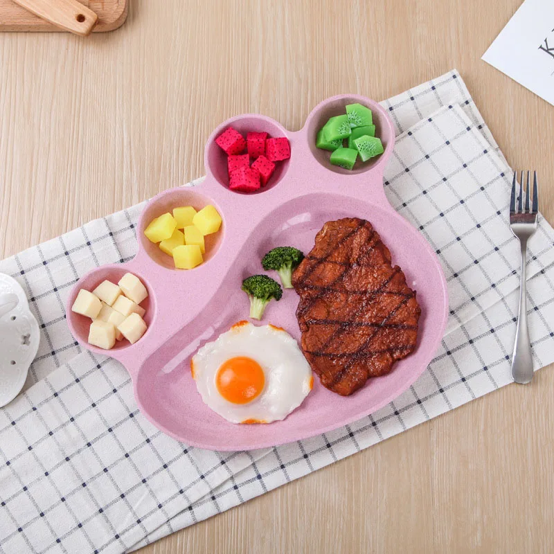 Тарелка для кормления младенцев в форме медведя поднос детская посуда малышей