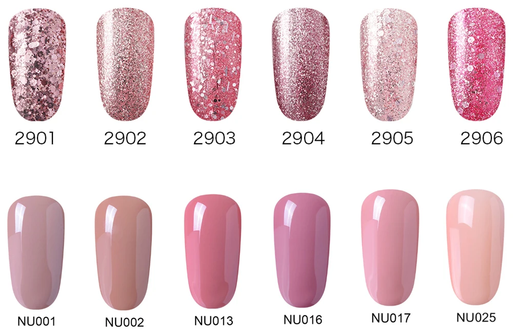 Elite99 10ml UV Gel Nail Polish Rose Gold Glitter Nail Gel Polish Sequins Nude Color Gel Varnish Soak Off Nail Art Lacquer Nails