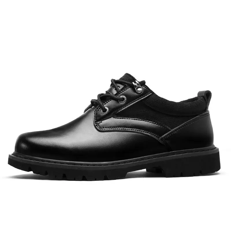 Модные однотонные мужские ботинки для отдыха ботильоны с круглым носком