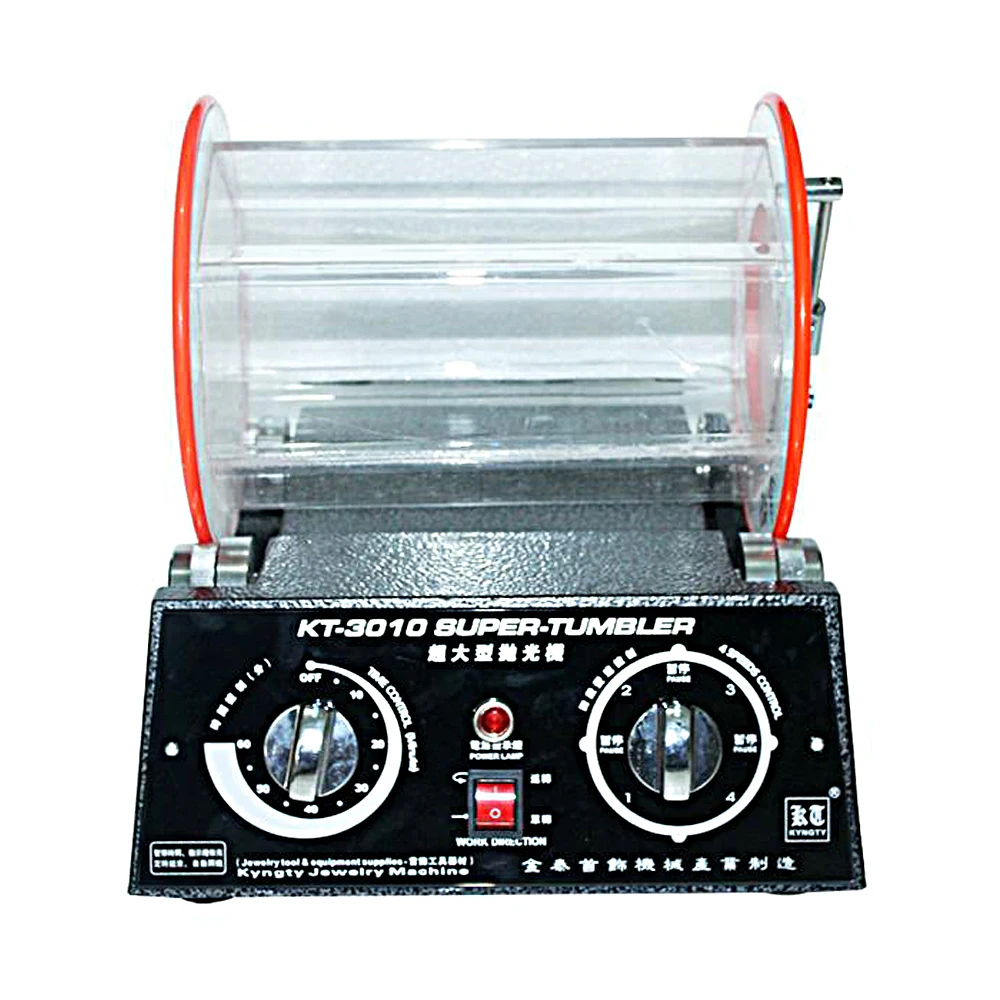 KT-3010 Large Vibratory Tumbler Barrel Rotary Machine Jewelry Burnishing For Gold Silver Necklace car polisher politriz | Украшения и