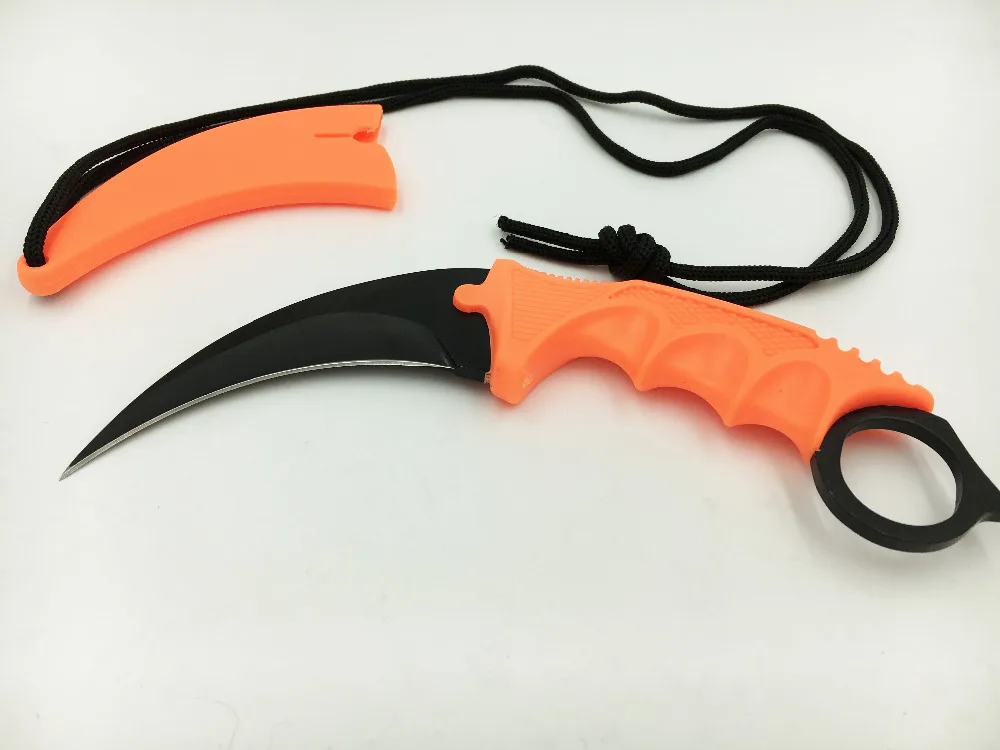 Нож-коготь CS GO нож для шеи с ножнами игровой нож-коготь тигровым зубом оранжевая