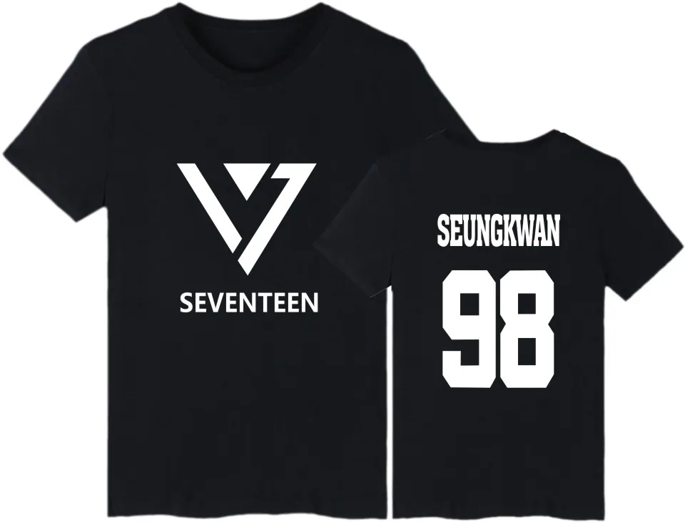 Новая модная летняя одежда Kpop Seventeen футболка хлопковая с коротким рукавом для