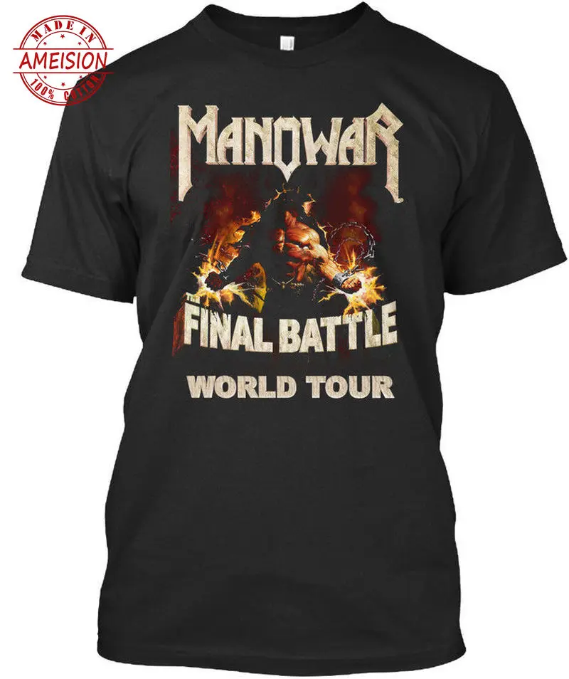 Лидер продаж Мужская футболка gembao Mano Manowar Final высококачественная черная в стиле