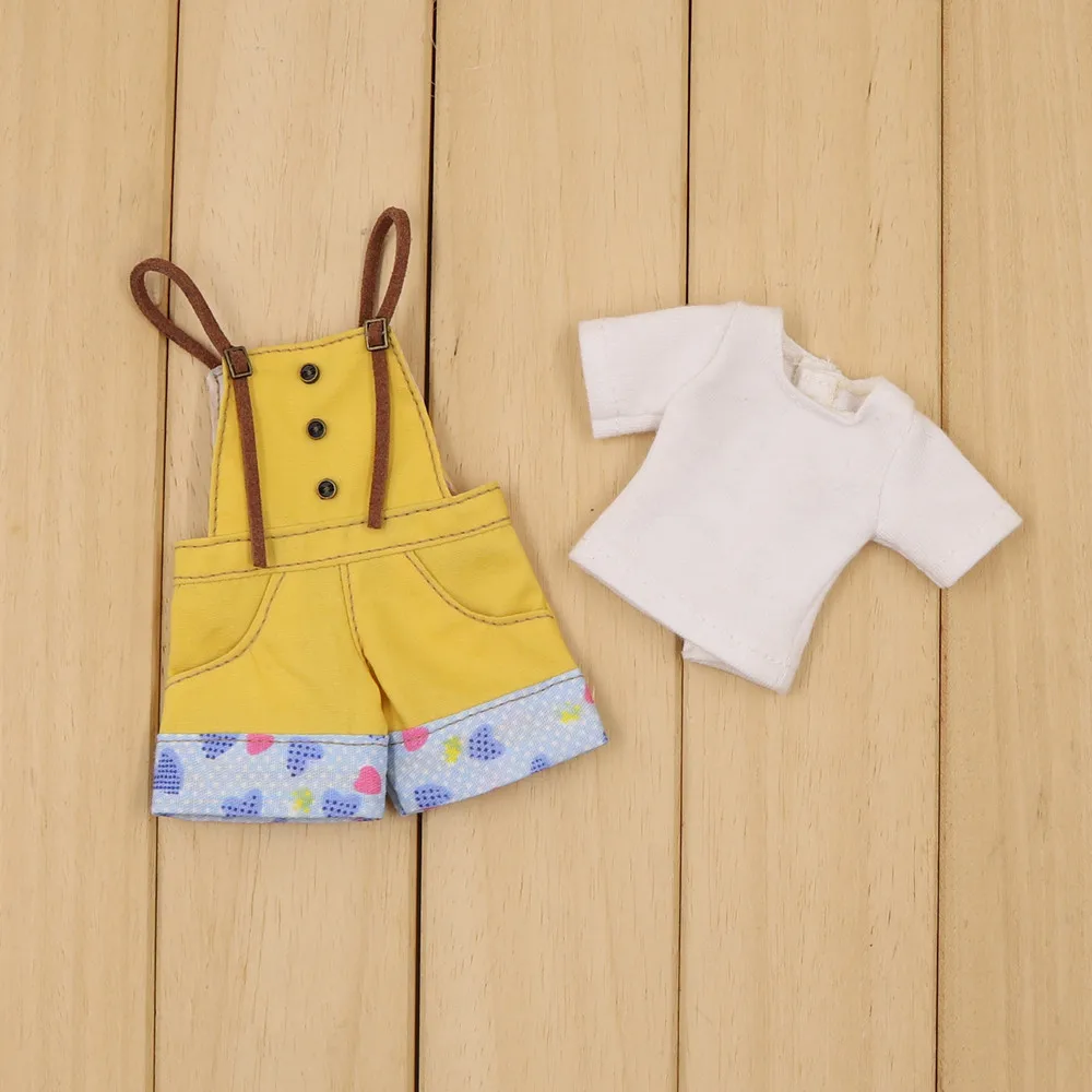 Костюм одежды для куклы Blyth фиолетовая шифоновая футболка и джинсы брюки 1/6 BJD ICY NEO