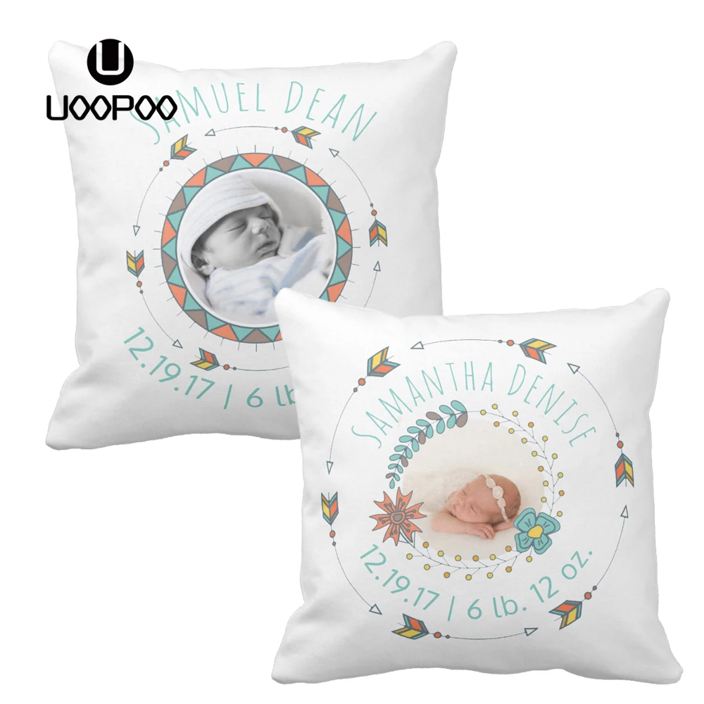 Пользовательская фото Подушка Чехол мальчик и девочка ребенок рождение