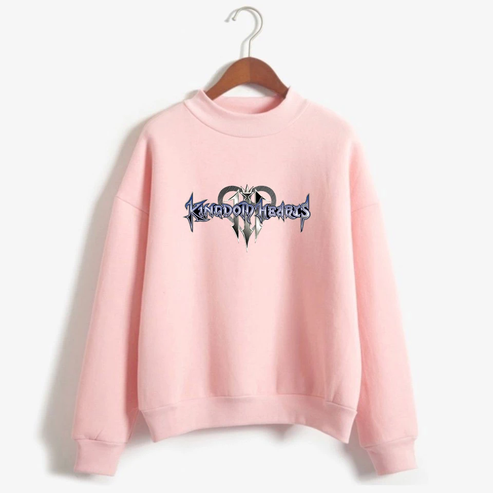 Kingdom hearts/модный Повседневный пуловер с буквенным принтом и длинными рукавами; свитер в Корейском стиле с высоким воротником