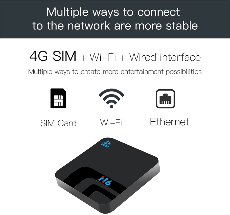 H6 Smart tv Box 1080P HDMI AV четырехъядерный 64 бит Android 8,1/9,0 4G DDR3 32G EMMC rom телеприставка Wifi медиаплеер ТВ приемник