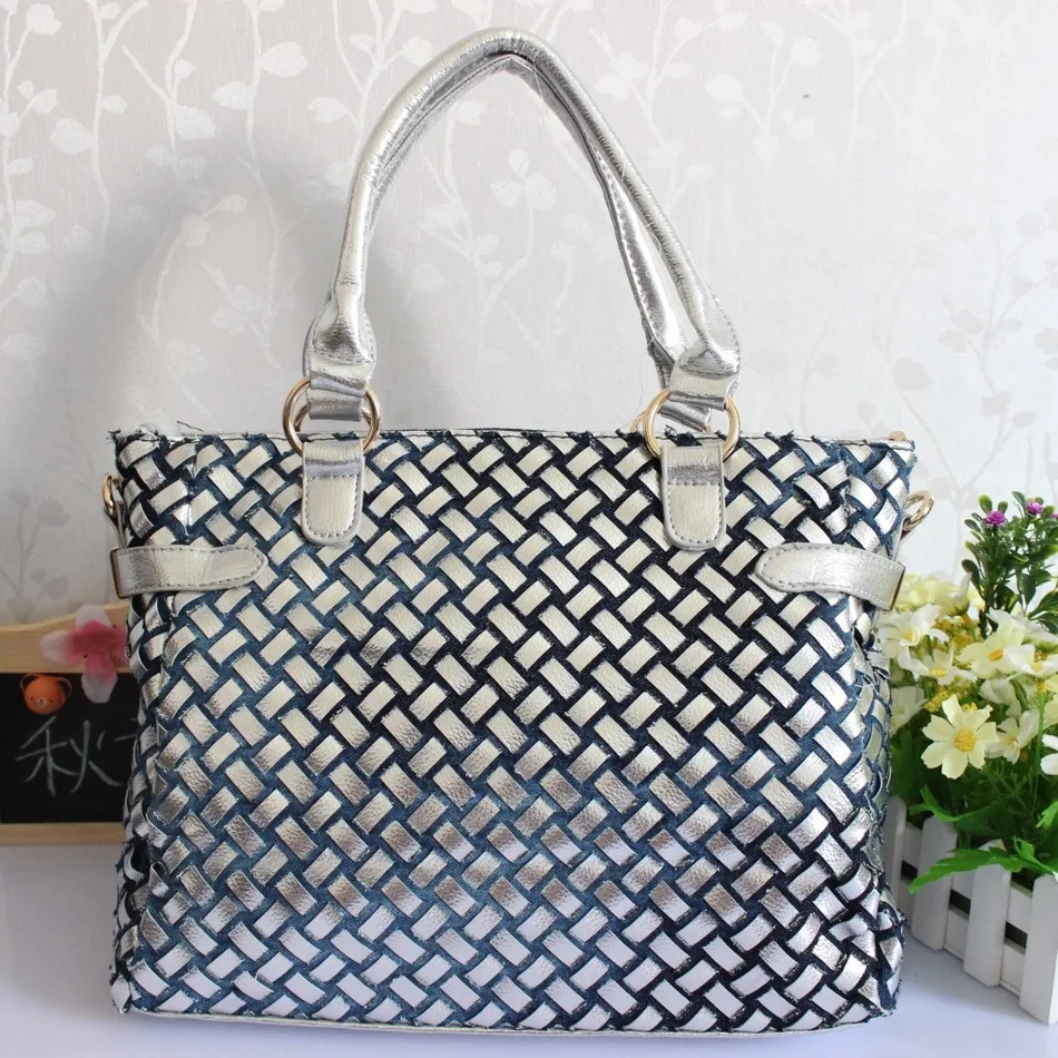 Лето 2017 модная женская сумка большие Наплечные сумки из ткани Оксфорд джинсовый