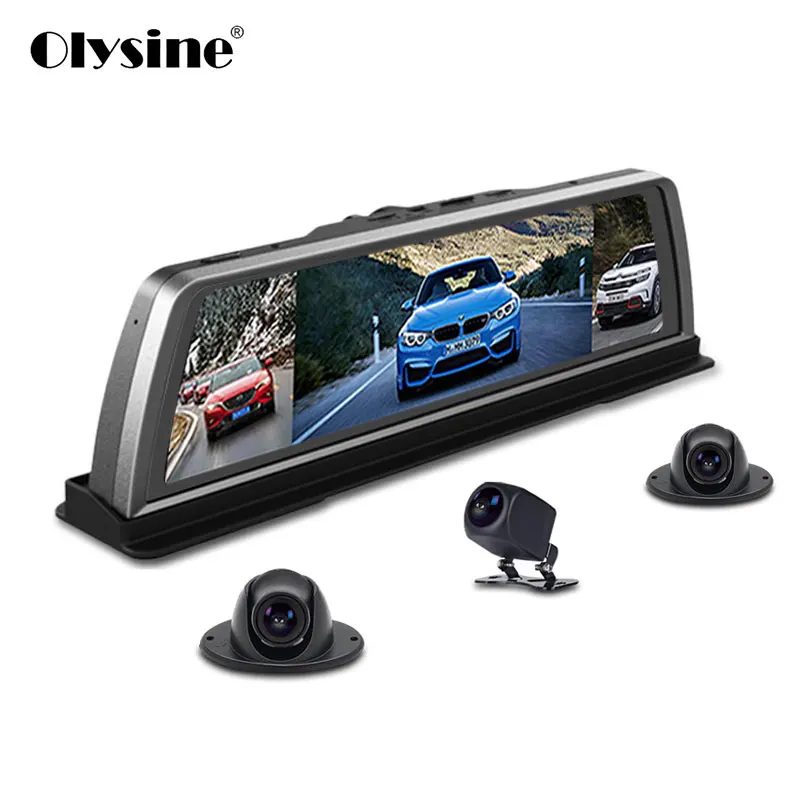 Olysine 360 панорамный 4 канальный Автомобильный видеорегистратор с сенсорным