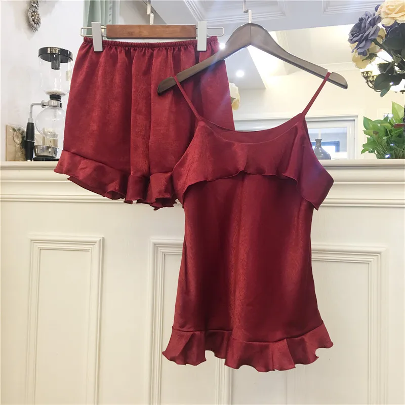 Пикантные пижамные комплекты Женский комплект из 2 предметов с V-образным вырезом