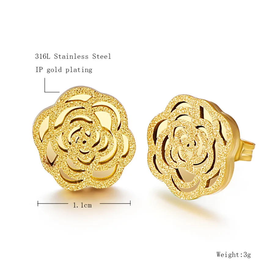 Серьги Martick из нержавеющей стали золотого цвета для женщин серьги гвоздики