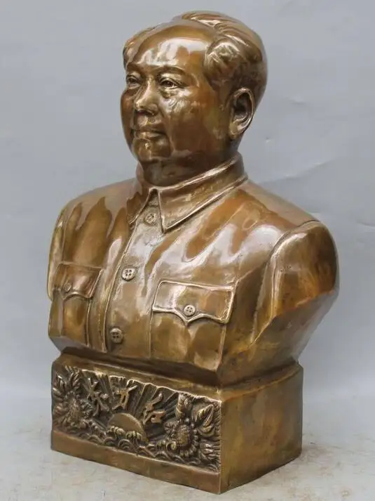 16 "китайского бронзового лидер cantor Мао Цзэдун revolutionist голова бюст статуя|Статуи