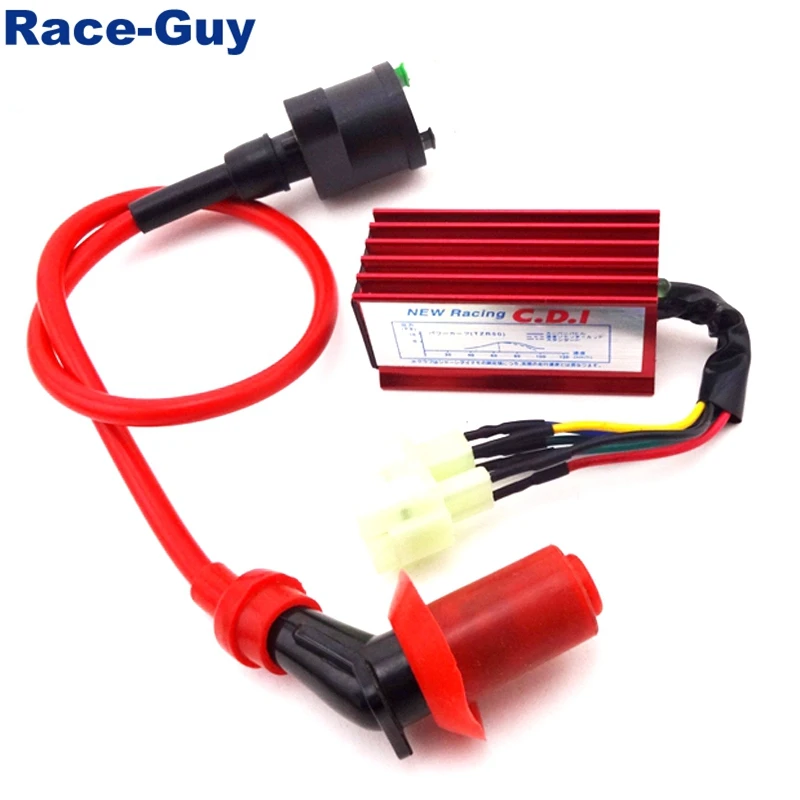 Катушка зажигания Red Racing + 6 контактный провод AC CDI для китайского двигателя GY6 50