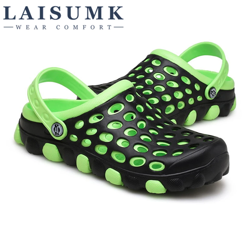 LAISUMK Summer Mens Clogs Beach Slippers For Men Garden Shoes Mule Fashion Candy Color Adult Clog EVA Materials | Обувь