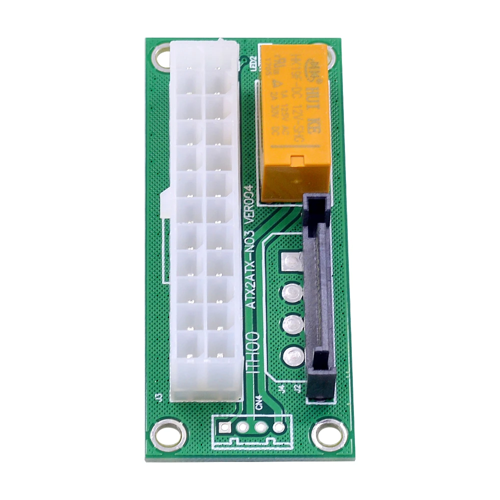 CHIPAL 10 шт. двойной PSU адаптер 15Pin SATA к 24Pin синхронизации синхронный Starter карты ATX Molex