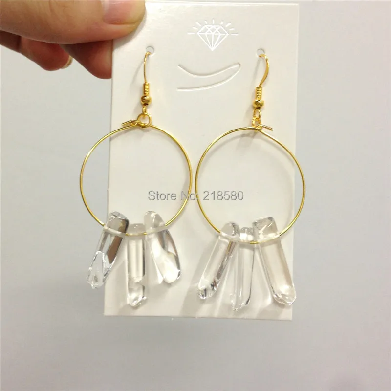 Ювелирные изделия SER-021 в стиле бохо полированные серьги-кольца из искусственной