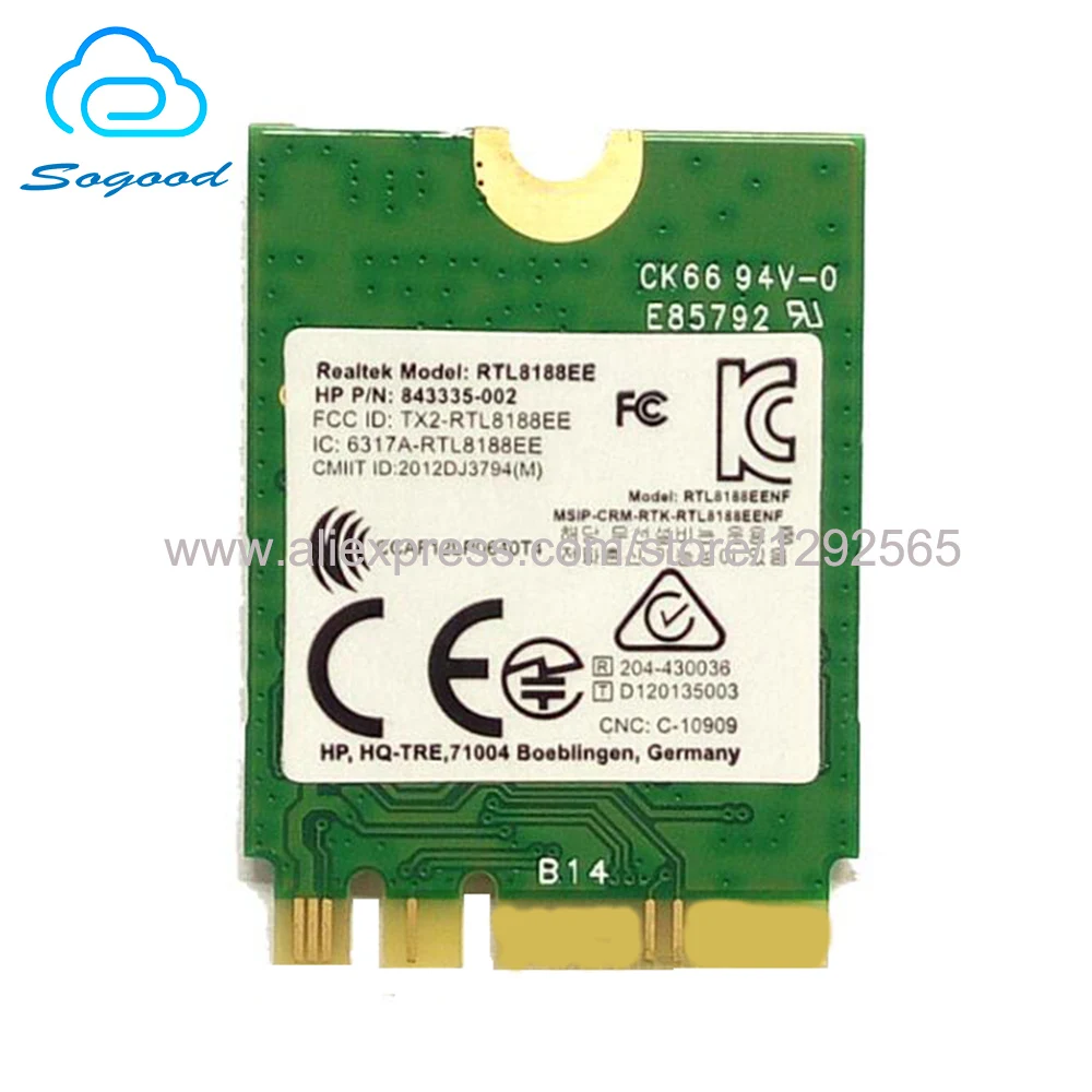 Оригинальная RTL8188EE AW NE259NF 2 4G NGFF M2 802.11b/G/N SPS 843336 001 150Mpbs беспроводная сетевая карта
