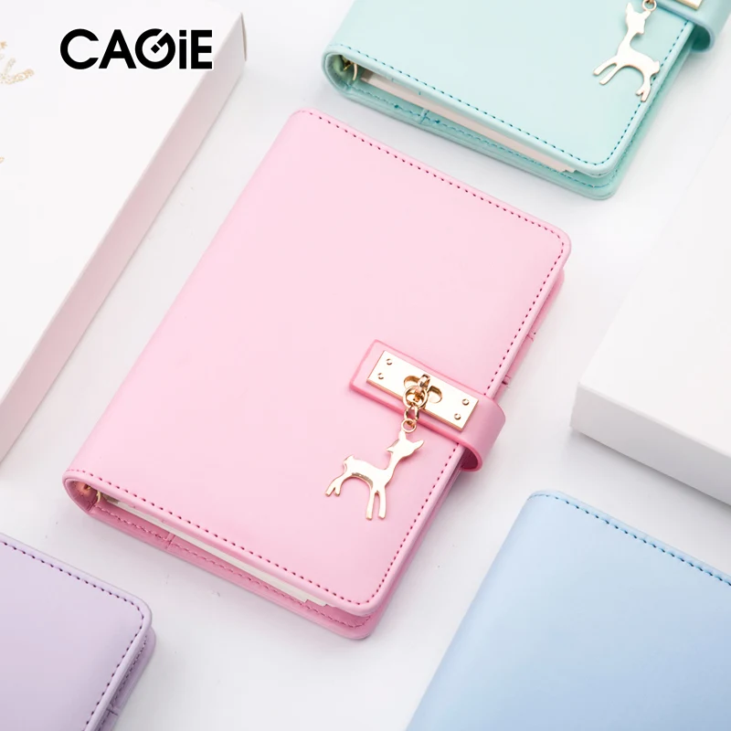 Kawaii Макарон дневник портфель a6 Кольцо Связующего notebook карман Журнал Дневник