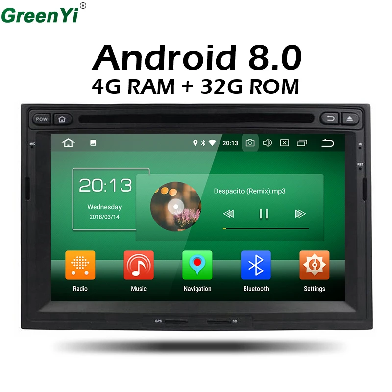 4 ГБ ОЗУ Восьмиядерный Android 8 0 автомобильный DVD мультимедийный плеер для peugeot 3005 3008